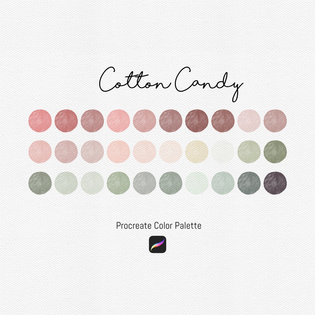 Cotton Candy Procreate Color Palette Procreate Swatches Etsy