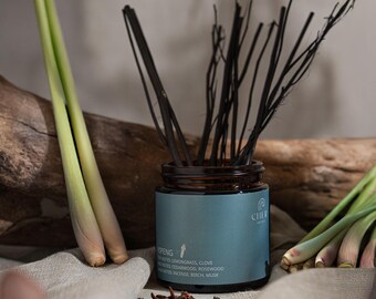 Reed Diffuser 45ml | Lemongrass & Clove | Thai Herbal Home Scent | Cher Aroma.