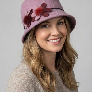 Taupe Wool Hat Women - Etsy display picture 1