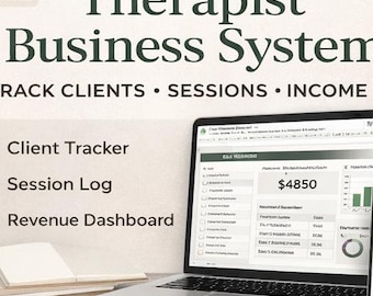 Therapist Business System - Dashboard für Session Tracking & Income Dashboard (google Sheets/Excel)