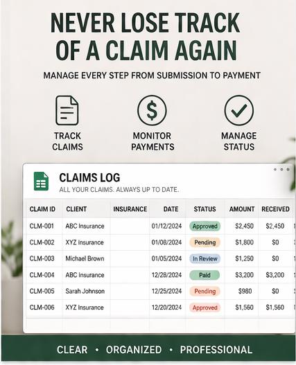 Insurance Claims Management System Payment, Status & Revenue Tracker ...