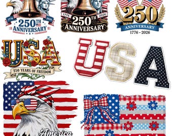 アメリカ建国250周年記念PNGバンドル、アメリカ建国250周年記念グッズ、昇華PNG、アメリカ建国250周年記念PNG、アメリカ建国250周年記念エンブレム