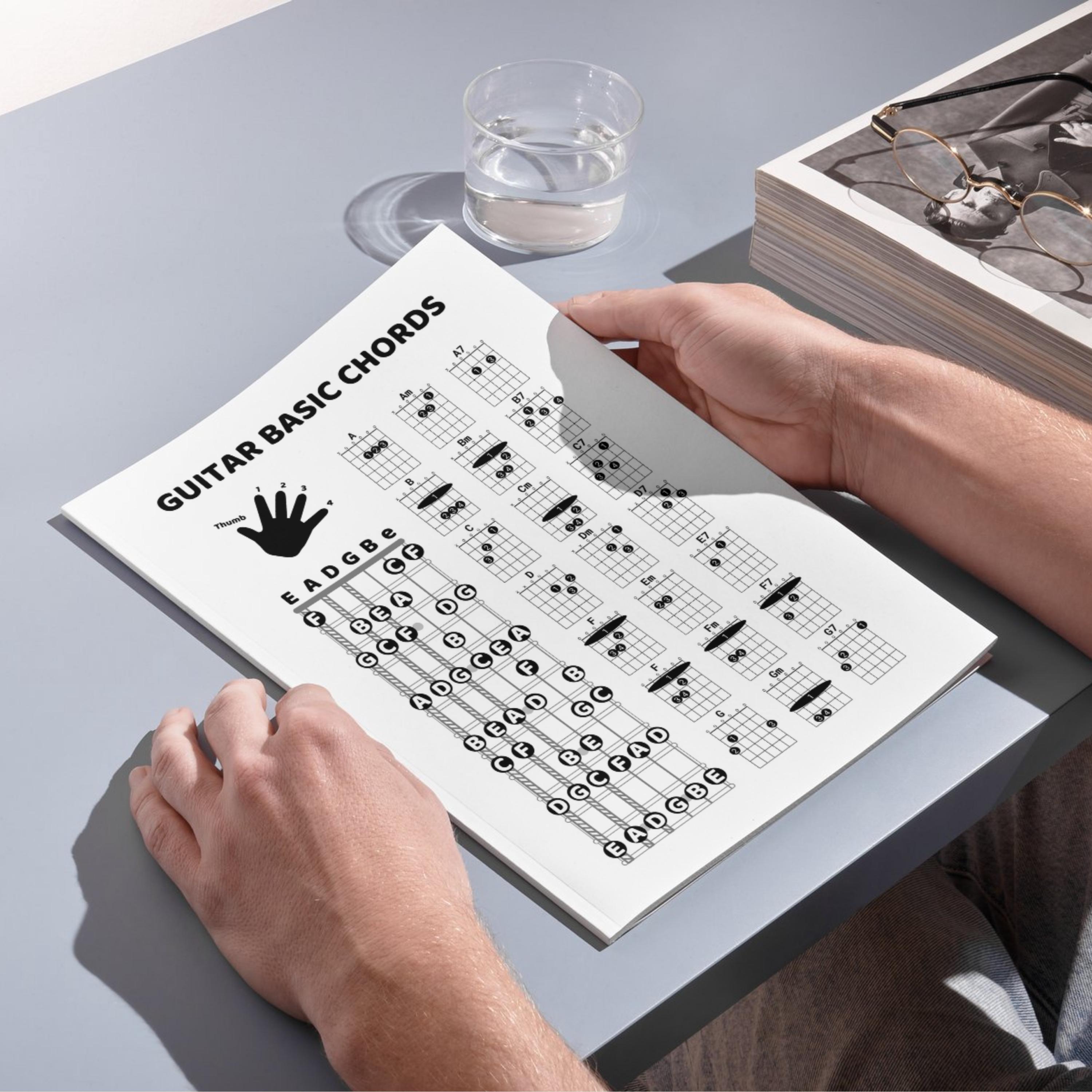 Beginner Guitar Chord Chart – Printable Guitar Poster for Learning 21 ...
