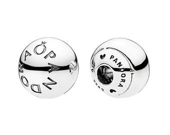 Pandora Sterling Silver PANDORA Logo Open Bangle Caps