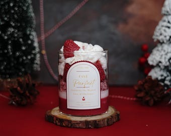 Christmas Cake Scent, Christmas Dessert Candle Gift Set, Dessert Candle Sampler Set, Whipped Soy Candles, Gifts, Winter Scented Candles.