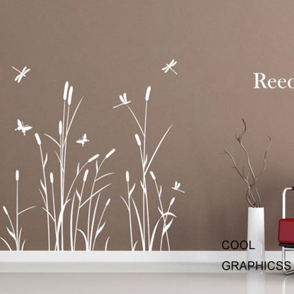 Reed Flowers  -Wall Decal Vinyl Sticker Art