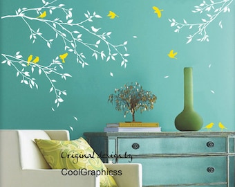 wall decal branches wall decal nursery wall decal tree vinyl wall decals bird wall mural - branches and birds