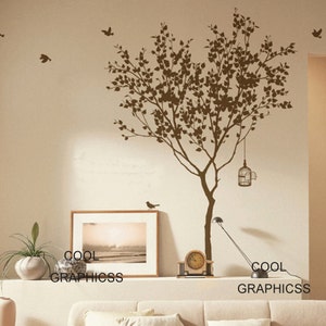 Love Tree 63 Inches tall vinyl wall decals tree wall sticker, mural,wall hanging nursery image 1