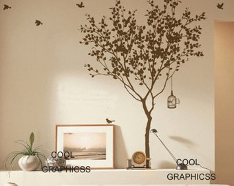 Love Tree - 63 Inches tall - vinyl wall decals tree wall sticker, mural,wall hanging nursery