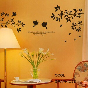 Birds and Spring Branches Vinyl Wall Decal Sticker Art,Wall Hanging, Mural image 2