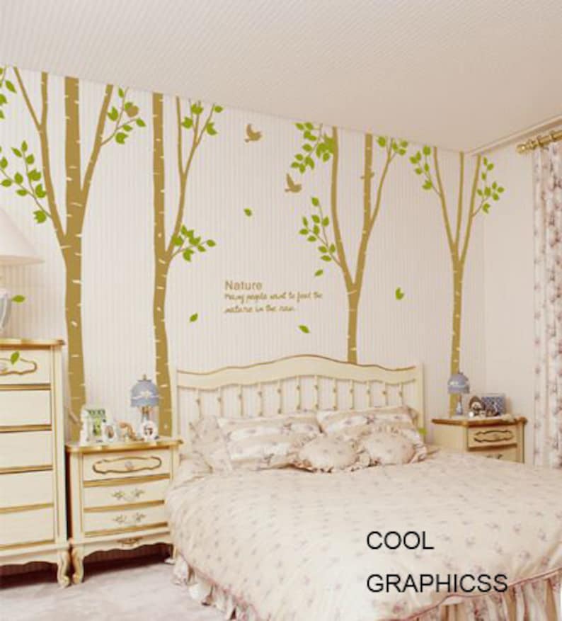 Vinyl Wall Decal Trees Wall Sticker Children Decal Nature Wall Etsy