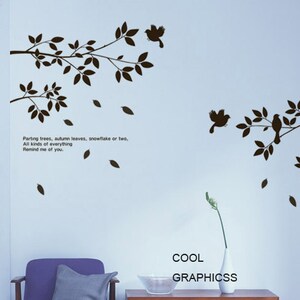 Birds and Spring Branches Vinyl Wall Decal Sticker Art,Wall Hanging, Mural image 3