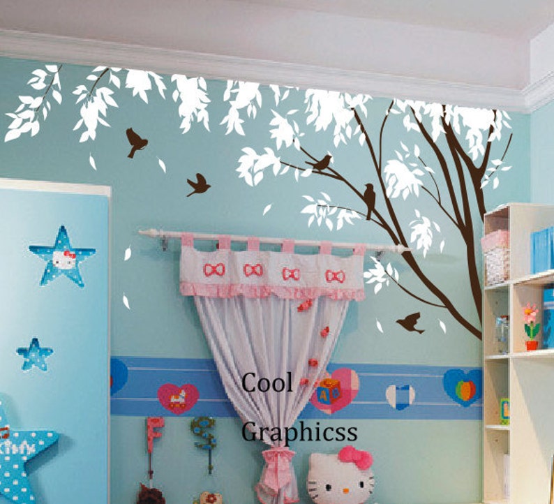 Vinyl Wall Decal Sticker Art Tree Branch with Birds and Quote Journey of a woods
