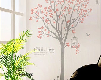 Large Spring Tree -82 Inches tall -Vinyl Wall Decal Sticker Art, Mural,Wall Hanging