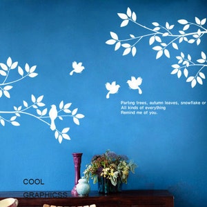 Birds and Spring Branches Vinyl Wall Decal Sticker Art,Wall Hanging, Mural image 1