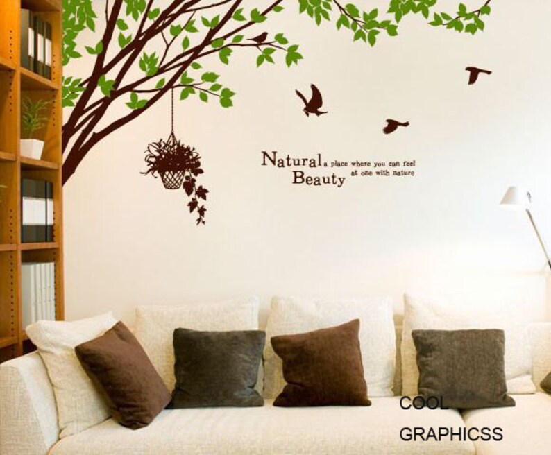 Branch Corner and Birds wall Decals Branch Wall Decal Trees Etsy