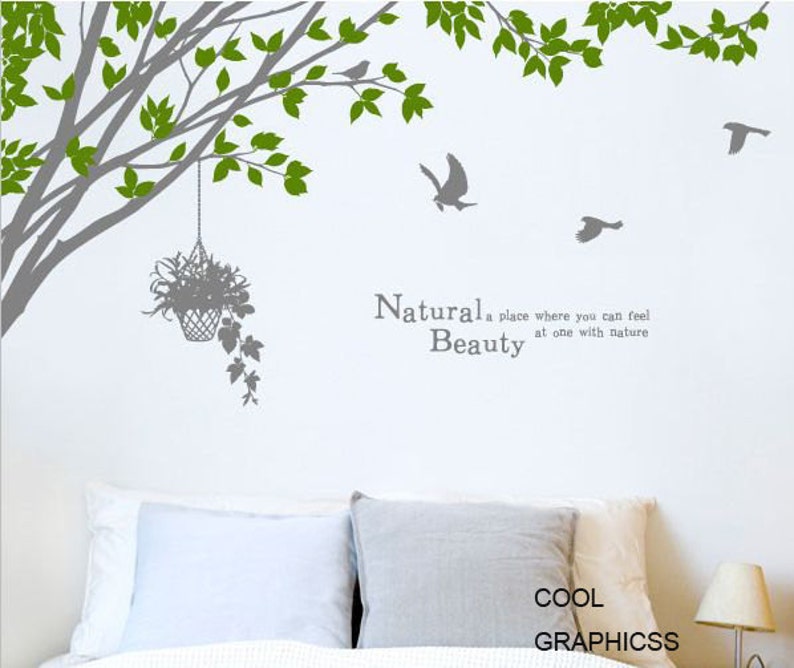 Branch Corner and Birds wall Decals Branch Wall Decal Trees Etsy