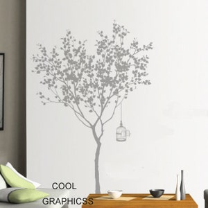 Love Tree 63 Inches tall vinyl wall decals tree wall sticker, mural,wall hanging nursery image 3