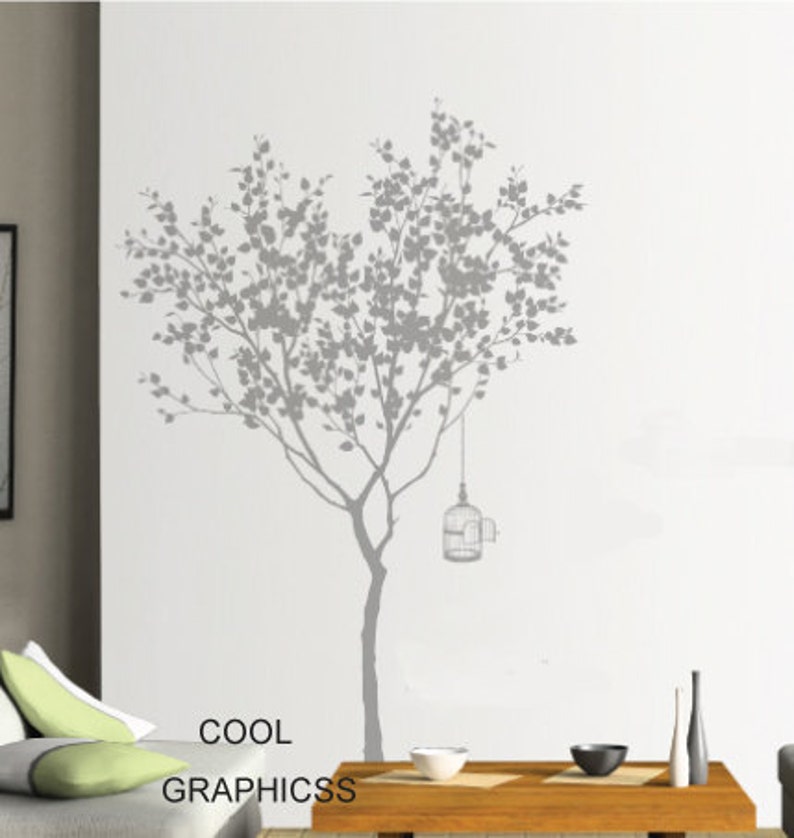 Love Tree 63 Inches tall vinyl wall decals tree wall sticker, mural,wall hanging nursery image 3