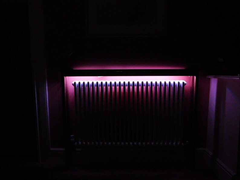 Any Size Solid Oak Radiator Cover Table Led Lights Console Table Hand ...
