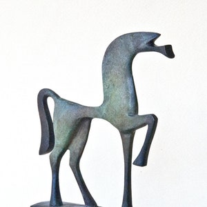 Ancient Greek Bronze Horse Museum Replica, Greek Geometric Era Metal Art Sculpture, Equine Home Decor, Unique Horse Lover Art Gift image 7