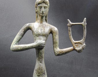 古代ローマ　ギリシャ神話　ブロンズ彫刻 アンティーク アポロンの像 音楽の神 ブロンズ彫刻 25 cm 古代ギリシャ・ローマ神話