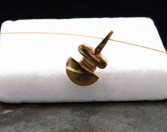Gouden kleine hanger Cycladisch beeldje, minimalistische ketting heren/dames, museumreplica, oude Griekse draagbare kunst