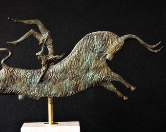 逸品　青銅製のミノア文明の雄牛　ギリシャクレタ島 　宇宙エネルギー　生と死の力 逸品 青銅製のミノア文明の雄牛 ギリシャクレタ島 宇宙