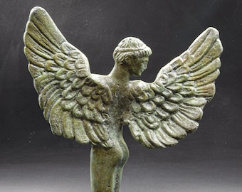 Icarus Bronze Statue Sculpture on Marble Base, Greek Mythology Figurine, Winged Man Metal Art Sculpture, Aviation Symbol, Home Decor