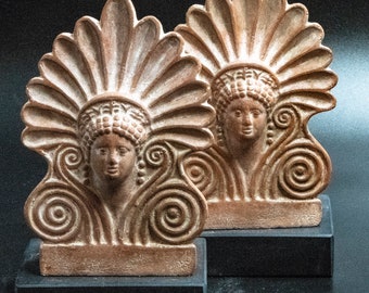 古代ギリシャ建築用陶器製アンテフィクスレプリカ、テラコッタ屋根瓦アクロケラモ、ホームデコレーション、オフィスデコレーション