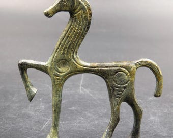 Mini Greek Bronze Horse, Ancient Greek Geometric Era Metal Art Sculpture, Museum Reproduction, Greek Art, Equine Decor, Bronze Anniversary