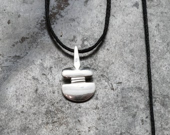 Grieks Cycladisch beeldje kleine sterlingzilveren hanger ketting, abstracte Griekse kunst sculptuur Unisex hanger, museumreplica, draagbare kunst