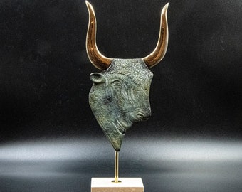 Minoan Bull Bronze Statue, Ancient Greece Crete Minotaur Sculpture,  Greek Mythology, Taurus Constellation Zodiac Gift, Museum Replica