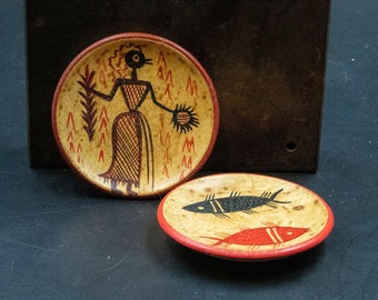 ミノア文明のテラコッタ壺、手描きの螺旋装飾、取っ手付き小型ギリシャ