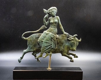 Europa Abducted by Zeus Bronze Statue, Museum Replica Sculpture, Greek Mythology, Home Art Decor