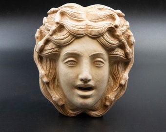 Medusa and Snakes Small Mask, Ancient Greek Monster Head of Gorgon Medusa, Greek Mythology, Wall Decor, Art Gift, Museum Replica