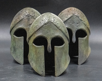 Ancient Greek Bronze Helmet, Corinthian- Spartan War Helmet Museum Replica, Metal Art Sculpture, Collectible Art Gift