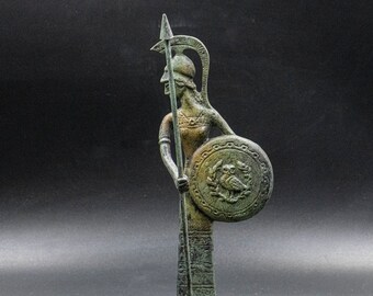 Greek Goddess Athena Bronze Statue, Greek Mythology Olympian Gods, Metal Art Sculpture, Ancient Greece, Museum Replica