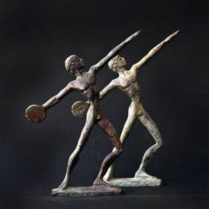 Discus Thrower Athlete Bronze Greek Statue Ancient Greece Olympic Games Discobolus Of Myron Metal Sculpture Museum Replica