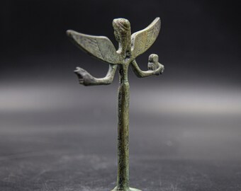 勝利の女神ニケのブロンズ像、ギリシャ神話、金属彫刻、美術館級の美術