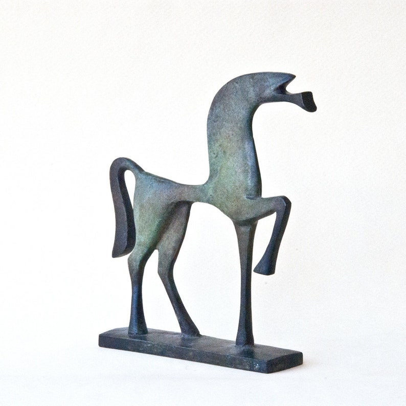 Ancient Greek Bronze Horse Museum Replica, Greek Geometric Era Metal Art Sculpture, Equine Home Decor, Unique Horse Lover Art Gift image 7