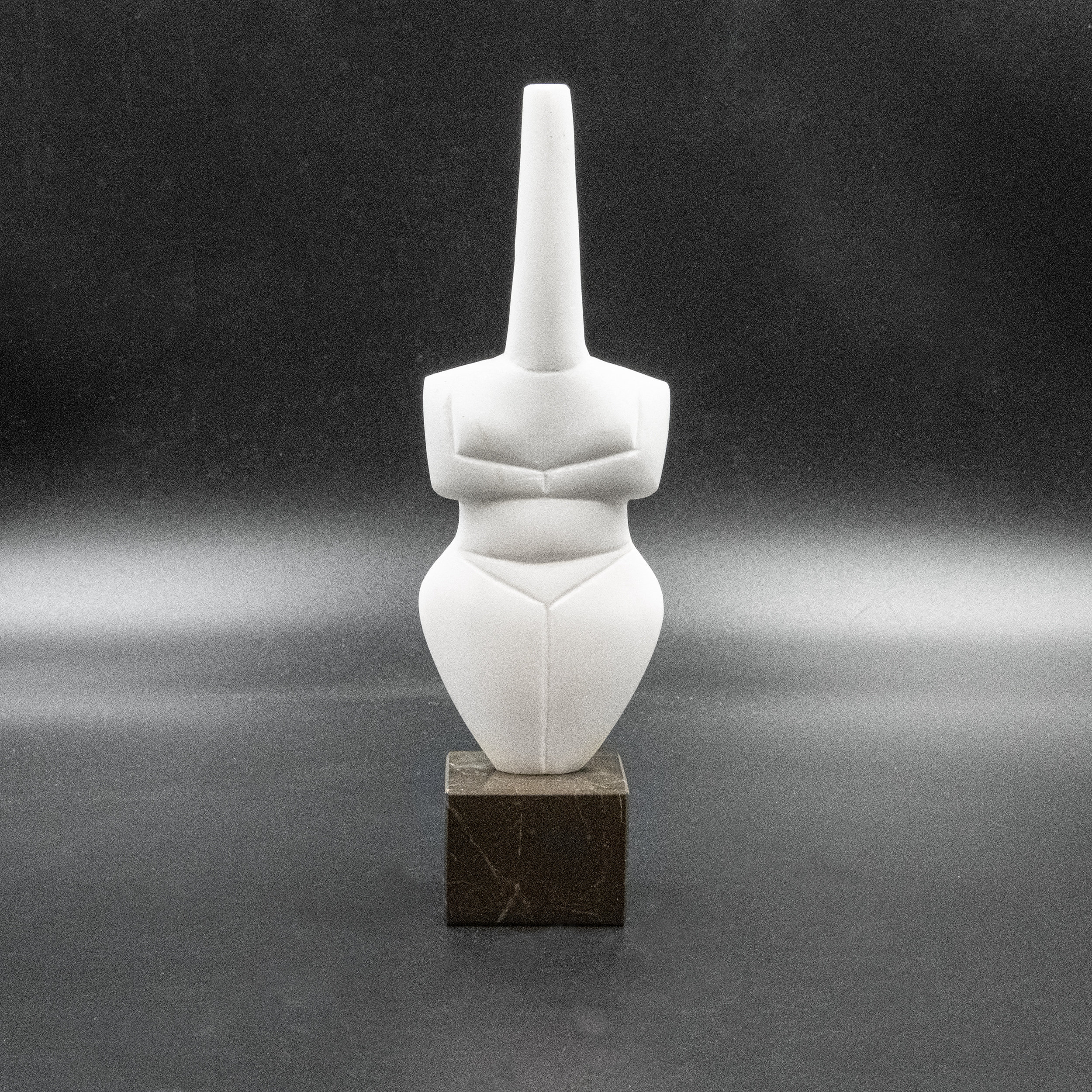 Greek Cycladic Figurine HandSculpted Marble Statue, Minimalist