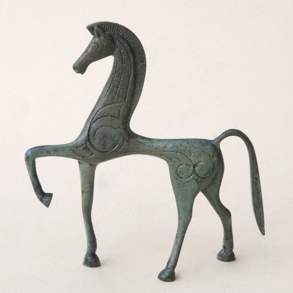 Ancient Greek Horse Bronze Statue Museum Replica, Metal Art Sculpture, Equine Decor, Bronze Anniversary Statement Gift