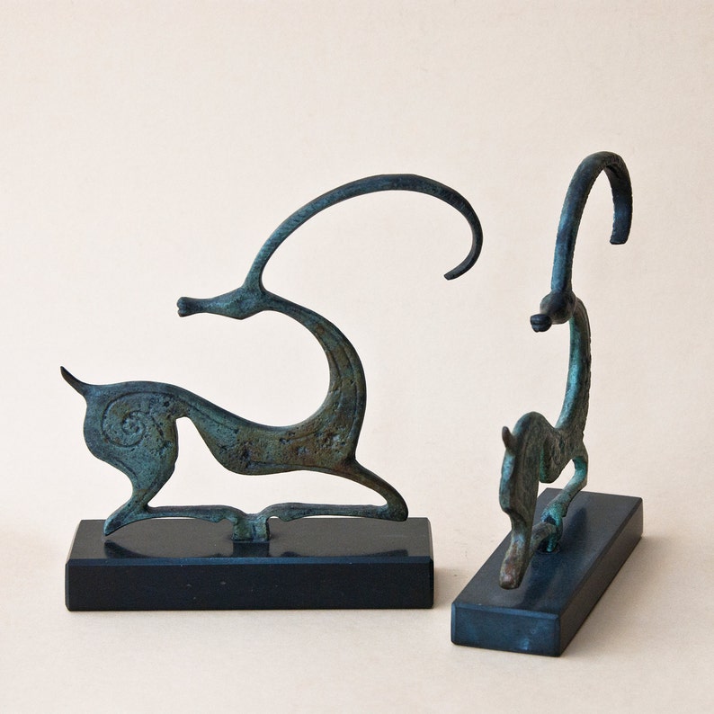 Ibex Wild Goat Bronze Statue, Greek Geometric Era Art Museum Replica Sculpture, Capricorn Constellation Zodiac Sign Gift, Art Decor image 10