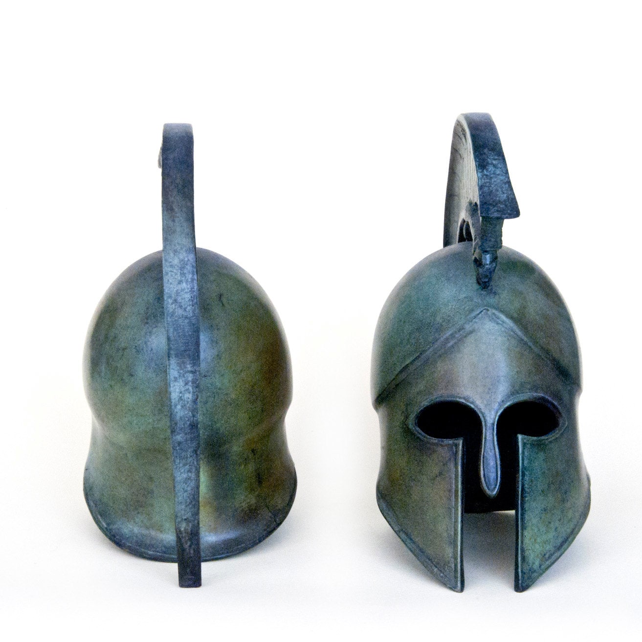 Ancient Greek Metal Helmet with Griffin Crest, Corinthian War Helmet