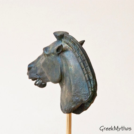 馬の頭のブロンズ像、古代ギリシャの芸術彫刻、アテネのアクロポリスの
