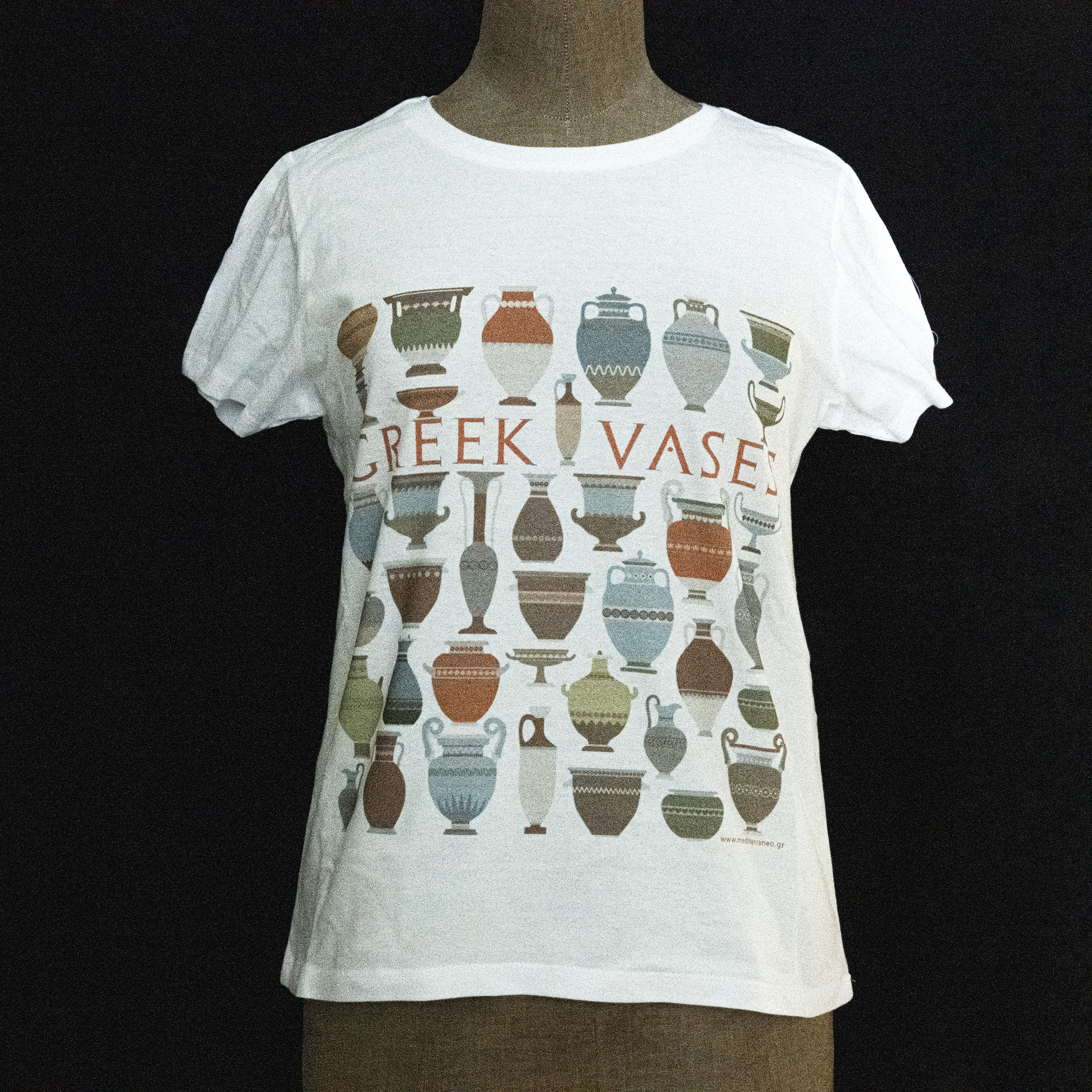 Unisex T-Shirt with Ancient Greek Vases Collection, Women/Men 100% Cotton White T-Shirt, Ancient