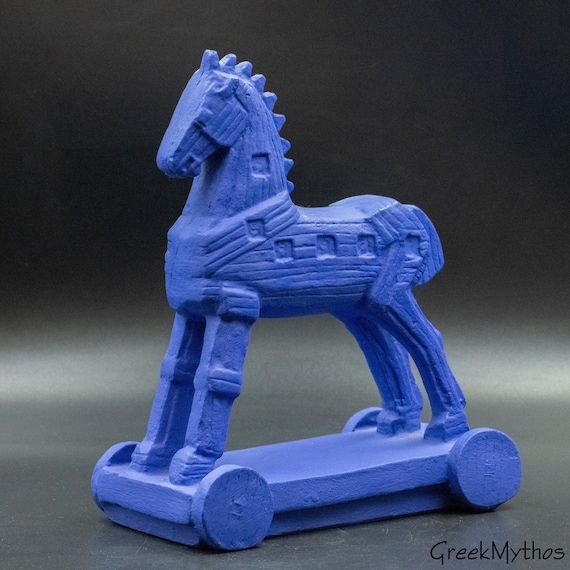 青い陶器の馬の彫刻 イタリア製 青い陶器の馬の彫刻 イタリア製 青い