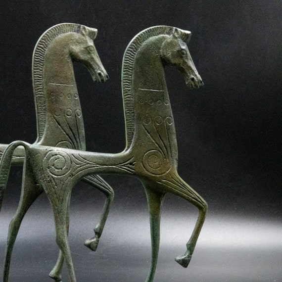 ギリシャのブロンズ製大型馬像、幾何学時代の金属芸術像、ブロンズ彫刻