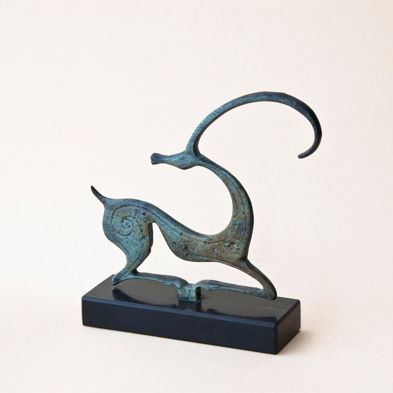 Ibex Wild Goat Bronze Statue, Greek Geometric Era Art Museum Replica Sculpture, Capricorn Constellation Zodiac Sign Gift, Art Decor image 8